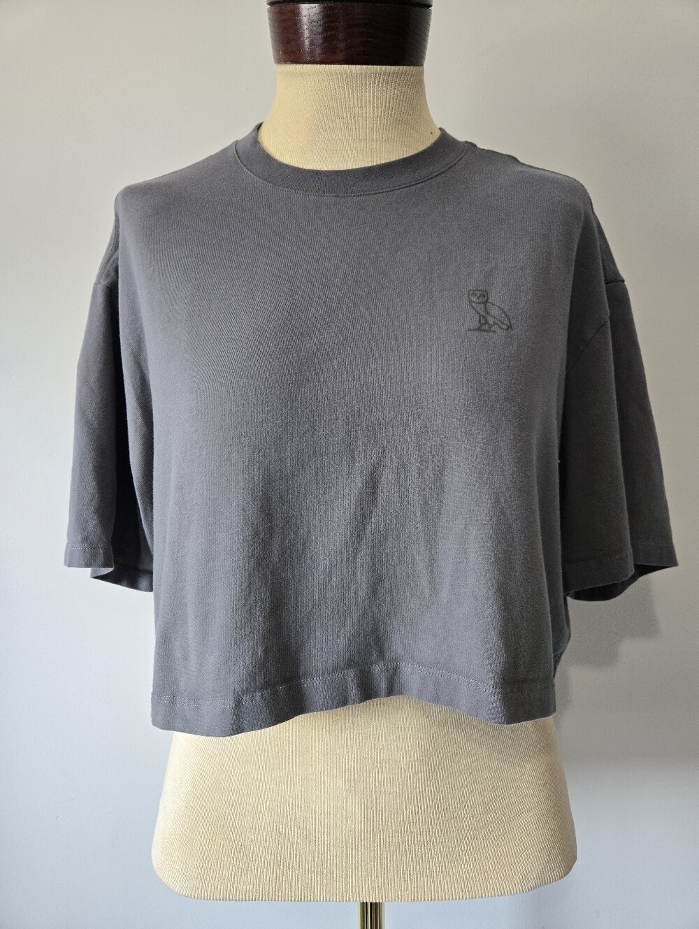 OVO October's Very Own Hrey Cropped Cotton Owl Tee. Size L
